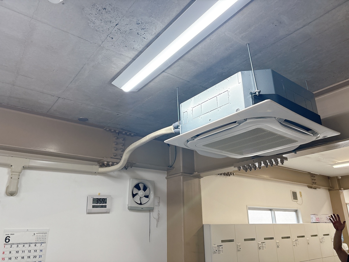 3馬力 業務用エアコン 天吊りエアコン 新設工事